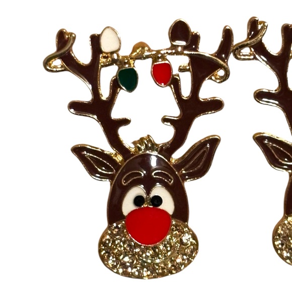 NWT•Reindeer Christmas Post Earrings - Picture 3 of 4